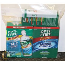 BAG OF OPTI FREE LENS PRODUCTS