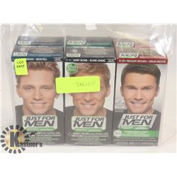 1 BAG OF 6 ASSORTED JUST FOR MEN HAIR DIE