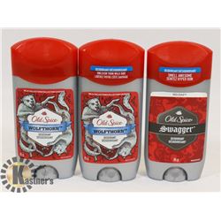 BAG OF 3 ASSORTED OLD SPICE DEODORANT