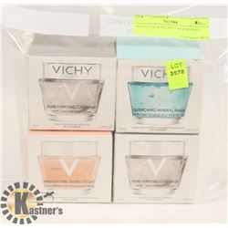35) LOT OF 4 VICHY FACE MASKS