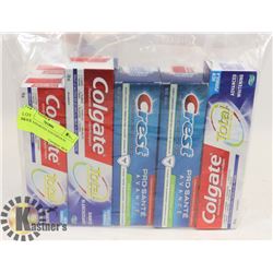 BAG OF ASSORTED TOOTHPASTE