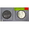 Image 1 : LOT OF 2 CANADIAN $1 COINS 1945, 1947