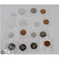 LOT OF 16 ASSORTED CANADIAN 1963 PROOF LIKE COINS.