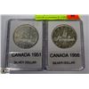 Image 1 : LOT OF 2 CANADIAN $1 COINS 1951, 1956