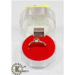 #216-GENUINE BLUE TOPAZ GEMSTONE RING SIZE  7