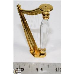 24KT GOLD CRYSTAL HARP FIGURE