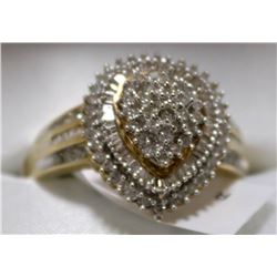 4) 10K YELLOW GOLD DIAMOND RING,