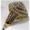 Image 3 : 4) 10K YELLOW GOLD DIAMOND RING,