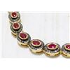 Image 2 : 2) GILT STERLING SILVER RUBY & DIAMOND NECKLACE,