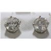 Image 1 : 5) 14K WHITE GOLD DIAMOND STUD EARRINGS,