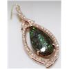 6) 14K ROSE GOLD AMMOLITE AND DIAMOND PENDANT,