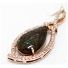 Image 2 : 6) 14K ROSE GOLD AMMOLITE AND DIAMOND PENDANT,