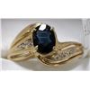 Image 1 : 10) 14K YELLOW GOLD SAPPHIRE AND DIAMOND RING,
