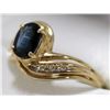 Image 3 : 10) 14K YELLOW GOLD SAPPHIRE AND DIAMOND RING,