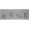 LOT OF 4 CRYSTAL AND GLASS FIGURES
