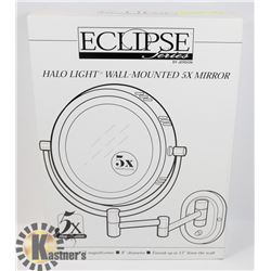 WALL MOUNT LIGHTED VANITY MIRROR 5X ECLIPSE