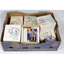 FLAT OF EARLY 90S BASKETBALL & FOOTBALL CARDS.