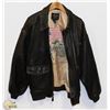 Image 1 : MENS SQUADRON LEATHER BOMBER JACKET WITH PICTURE.
