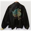 Image 2 : MENS SQUADRON LEATHER BOMBER JACKET WITH PICTURE.