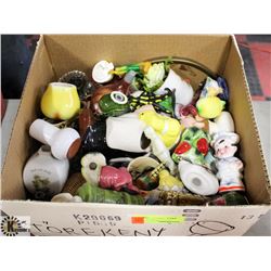 BOX OF COLLECTIBLE SALT AND PEPPER SHAKERS