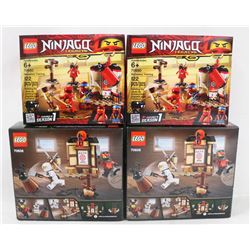 BOX OF 4 LEGO NINJAGO MOVIE & NINJAGO LEGACY SETS.