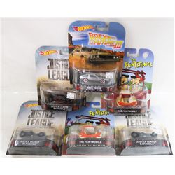 BOX OF 6 HOT WHEELS COLLECTOR CARS.