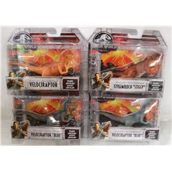 LOT OF 4 JURASSIC WORLD ASSORTED DINOSAUR FIGURES.