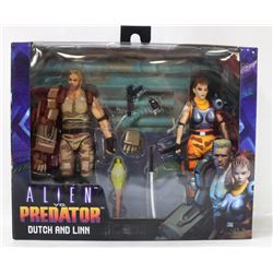 ALIEN VS PREDATOR DUTCH & LINN 2 PACK FIGURES.