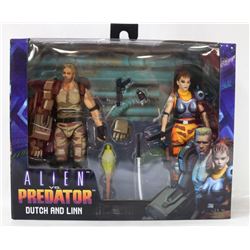 ALIEN VS PREDATOR DUTCH & LINN 2 PACK FIGURES.