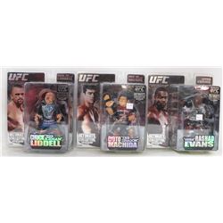 LOT OF 3 ASSORTED UFC FIGURINES.