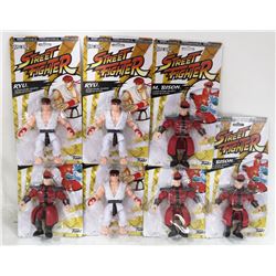 BOX OF 7 STREET FIGHTER FIGURES - RYU & BISON.