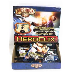 BOX OF BIOSHOCK INFINITE HEROCLIX FOIL PACKS.