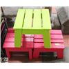 Image 1 : LOT OF 3-14" X 14" X 9"  HIGH TODDLERS PINK STOOLS