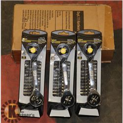 CASE OF 31PCS RATCHETING ROTARY WRENCHES. TOOLS