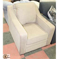 NEW BEIGE FABRIC SOFA CHAIR. FURNITURE