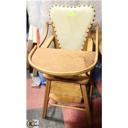 ANTIQUE DOLL DECORATIVE HIGH CHAIR