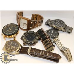 BOX OF MENS WATCHES, PARTS AND REPAIR