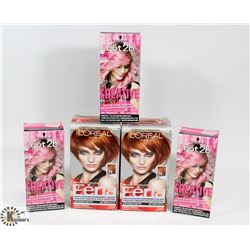 BAG OF ASSORTED HAIR DYE WITH PINK