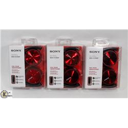 3 SETS OF RED HEADPHONES