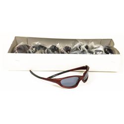 LOT OF BLUE, BLACK, RED & SILVER SPORTS GLASSES.