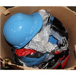 LARGE BOX OF NEW BLUE HARD HATS-9 TOTAL