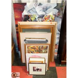 LARGE LOT OF ASSORTED FRAMED PICTURES