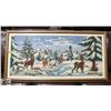 Image 1 : WINTER QUILTED SCENE FRAMED.