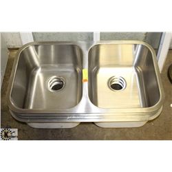 LOT OF 4 STAINLESS SINKS FOR STONE COUNTERS