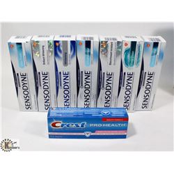 BAG OF ASSORTED TOOTHPASTE