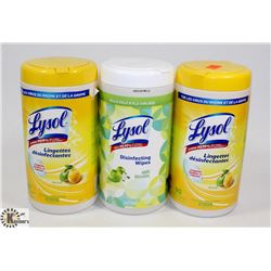 BUNDLE OF 3 LYSOL DISINFECTING WIPES - ON CHOICE