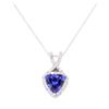 Image 2 : 1.48 ctw Tanzanite and Diamond Pendant With Chain - 14KT White Gold