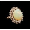 Image 1 : 9.26 ctw Opal and Diamond Ring - 14KT Rose Gold