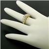 Image 2 : 14K Yellow Gold 1.80 ctw H VS Princess & Round Cut Diamond Cluster Wide Band Rin