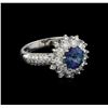 Image 1 : 14KT White Gold 1.67 ctw Tanzanite and Diamond Ring